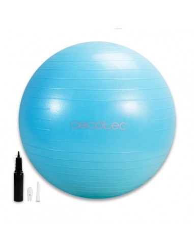 Cecotec DrumFit 65 Fitball Pelota de Fitness - Soporta hasta 200kg - Multifuncion - Antideslizante - PVC - Hinchador - Color