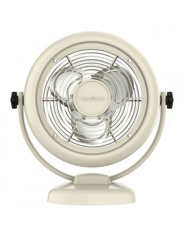Cecotec EnergySilence 800 RetroDesk Ventilador de Sobremesa con 3 Aspas - 20W - Diametro de 20cm - Inclinacion Ajustable - 2