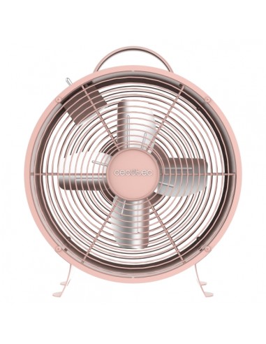 Cecotec EnergySilence 400 RetroDesk Ventilador de Sobremesa con 4 Aspas - 25W - Diametro de 20cm - 2 Velocidades - Elegante y