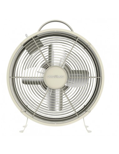 Cecotec EnergySilence 400 RetroDesk Ventilador de Sobremesa con 4 Aspas - 25W - Diametro de 20cm - 2 Velocidades - Elegante y