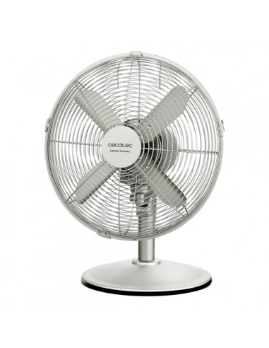Cecotec EnergySilence 610 SteelDesk Ventilador de Sobremesa con 4 Aspas - 40W - Diametro 30cm - 3 Velocidades - Oscilacion