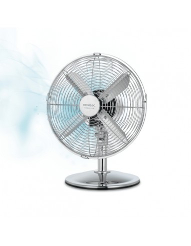 Cecotec EnergySilence 620 RetroDesk Ventilador de Sobremesa con 4 Aspas - Potencia de 40W - Diametro 30cm - 3 Velocidades -