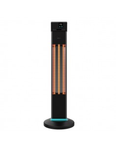 Cecotec ReadyWarm 2000 Power Tower Estufa Halogena de Torre para Exterior - 2000W - 3 Niveles de Calor - Pantalla LCD -