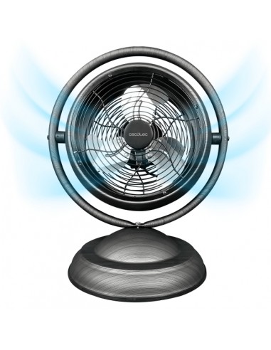 Cecotec EnergySilence 1000 RetroDesk Wood Ventilador de Sobremesa con 3 Aspas - Potencia de 20W - Diametro de 10" - 3