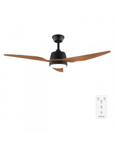 Cecotec EnergySilence Aero 5250 BlackWood Ventilador de Techo con 3 Aspas y Luz Integrada - 62W - Diametro de 48" - LED - 3