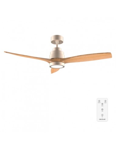 Cecotec EnergySilence Aero 5295 GoldWhite Ventilador de Techo con 3 Aspas y Luz - 35W - Diametro de 52" - 3 Tonos LED - 6