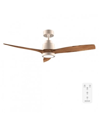 Cecotec EnergySilence Aero 5295 GoldBlack Ventilador de Techo con 3 Aspas y Luz - 35W - Diametro de 52" - LED de 18W - 6