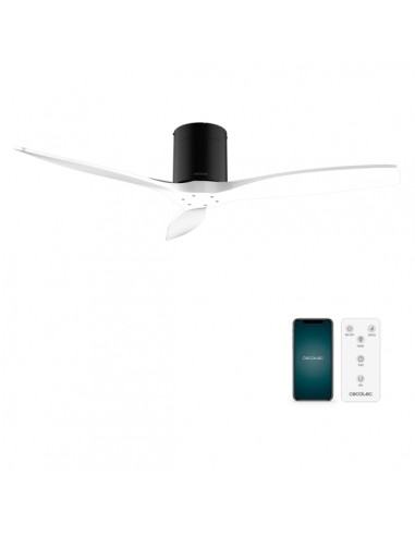 Cecotec EnergySilence Aero 5500 Aqua BlackandWhite Connected Ventilador de Techo de 3 Aspas - 40W - Diametro de 52" -