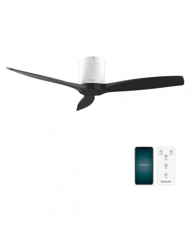 Cecotec EnergySilence Aero 5500 Aqua WhiteandBlack Connected Ventilador de Techo de 3 Aspas - 40W - Diametro de 52" -