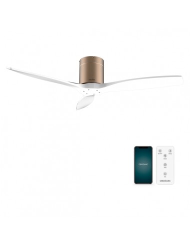 Cecotec EnergySilence Aero 5500 Aqua GoldWhite Connected Ventilador de Techo de 3 Aspas - 40W - Diametro de 52" - WiFi y