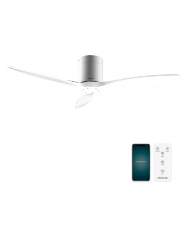 Cecotec EnergySilence Aero 5500 Aqua IronWhite Connected Ventilador de Techo de 3 Aspas - 40W - Diametro de 52" - Wi-Fi -