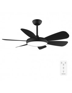 Cecotec EnergySilence Aero 5200 Black Pro Ventilador de Techo con 6 Aspas y Luz Integrada - 55W - Diametro de 52" - LED de