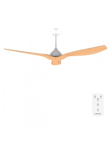 Cecotec EnergySilence Aero 5200 WhiteWood Ventilador de Techo de 3 Aspas - 35W - Diametro 52" - Temporizador - 6 Velocidades