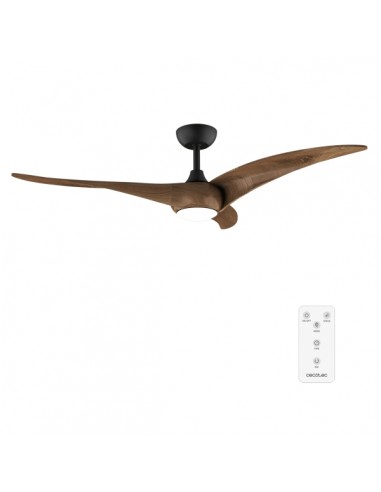 Cecotec EnergySilence Aero 5295 DarkWood Ventilador de Techo con 3 Aspas de Madera y Luz - 40W - Diametro de 54" - 3 Tonos