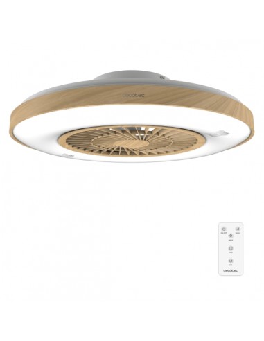 Cecotec EnergySilence LampAero 600 InsideWood Ventilador de Techo con 5 Aspas y Luz - 20W - 3 Tonos LED - Diametro de 24" -