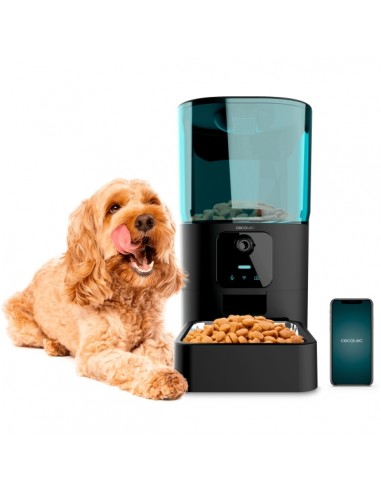 Cecotec Pumba 6000 Purrfect Meal Smart Vision Comedero Automatico para Mascotas con Microfono - Capacidad 6L - Cuenco de