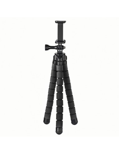 Hama Flex Tripode para Smartphone y Camara Deportiva - Peso Max 300g - Plegable - Altura Ajustable hasta 26cm - Plastico -