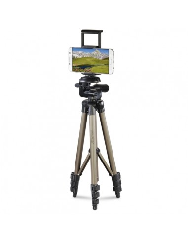 Hama Tripode para Smartphone y Tablet - Peso Max 500g - Altura Ajustable hasta 106cm - Aluminio - Cabezal de 3 Vias - Color