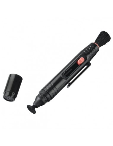 Hama Boligrafo de Limpieza para Camaras - Cepillo Retractil - Punta de Terciopelo - Color Negro