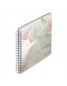 Hama Watercolor Album de Fotos con Espiral - 50 Paginas Blancas - Tapa de Papel con Textura - 28x24cm - Multicolor
