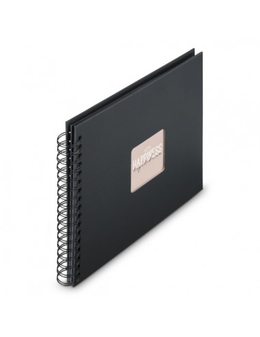 Hama Fine Art Album de Fotos con Espiral - 50 Paginas Negras - Tapa de Papel - 28x24cm - Color Negro