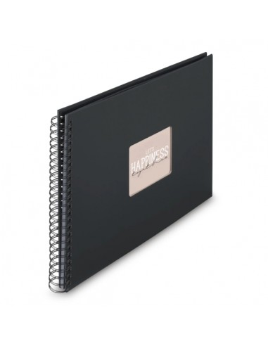 Hama Fine Art Album de Fotos con Espiral - 50 Paginas Negras - Tapa de Papel - 36x32cm - Color Negro