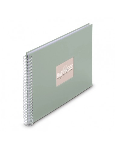 Hama Fine Art Album de Fotos con Espiral - 50 Paginas Blancas - Tapa de Papel - 36x32cm - Color Verde Pastel