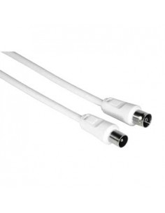 Hama Cable Coaxial de Antena Macho Hembra - Longitud 1.5m - Apantallamiento 75dB - Impedancia 75Ohm - Color Blanco