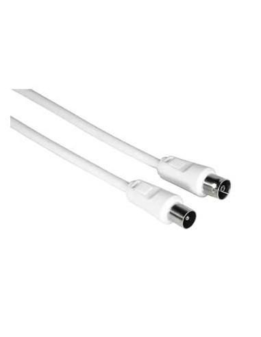 Hama Cable Coaxial de Antena Macho Hembra - Longitud 1.5m - Apantallamiento 75dB - Impedancia 75Ohm - Color Blanco