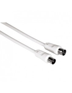 Hama Cable Coaxial de Antena - Longitud 3m - Coaxial Macho - Conector F Macho - Color Blanco