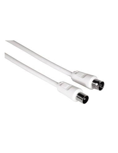 Hama Cable Coaxial de Antena - Longitud 3m - Coaxial Macho - Conector F Macho - Color Blanco