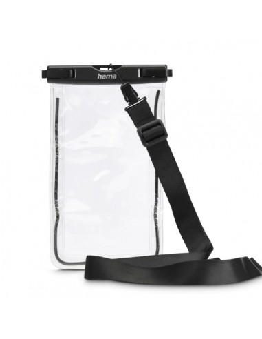 Hama Funda Impermeable Universal - IPX8 - Cierre a Presion - Marco Fluorescente - PVC - 12.5x1.5x20cm - Color Negro y