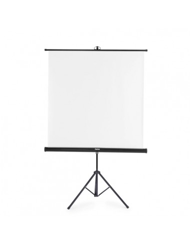 Hama Pantalla Proyector con Tripode - Cuerpo Metalico - PVC - Formato 1 1 - Mecanismo de Resorte - 380 Micras de Grosor -