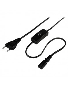 Hama Cable de Alimentacion Acodado CEE7 16 Macho - Hembra C7 - Longitud 2m - Seccion 0.75mm2 - Color Negro