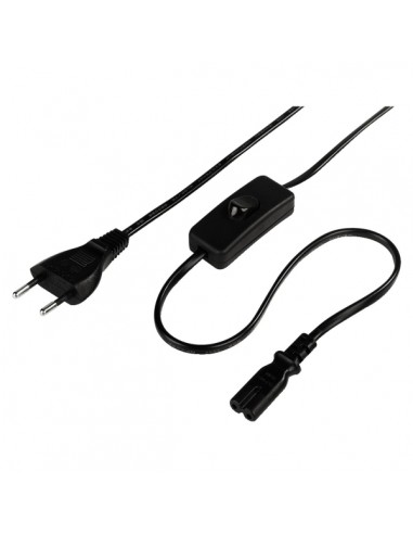 Hama Cable de Alimentacion Acodado CEE7 16 Macho - Hembra C7 - Longitud 2m - Seccion 0.75mm2 - Color Negro