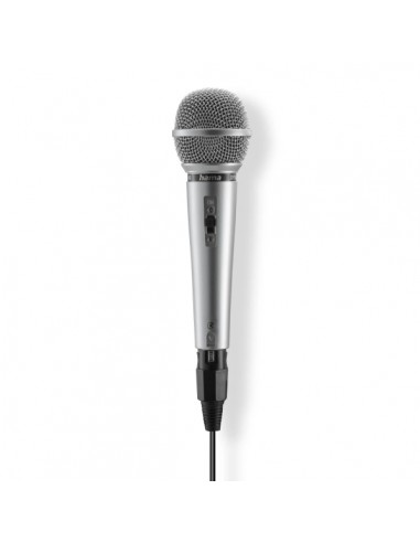 Hama Jam Star Microfono Dinamico - Cable 3m - 100Hz - Jack 3.5mm - Cardioide - 600 Ohm - 170x52x52mm - Color Plata