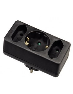 Hama Regleta de Pared con 3 Tomas - 1x Schuko - 2x Tipo C - Color Negro