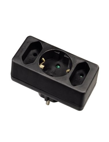 Hama Regleta de Pared con 3 Tomas - 1x Schuko - 2x Tipo C - Color Negro