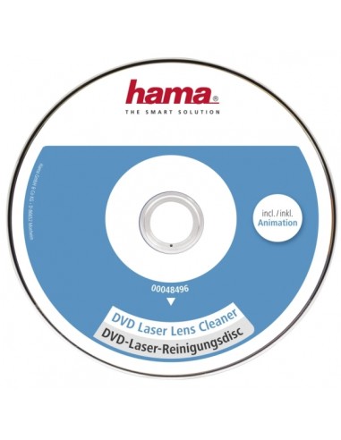 Hama CD Limpiador de Equipo DVD - Micro Cepillos - 8 Idiomas - Limpieza en Seco - Color Blanco y Azul