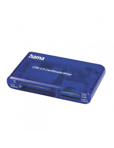Hama Lector de Tarjetas - Conexion con USB-A - CompactFlash - Compatible con SD - Tarjeta xd - 57x97x17mm - Color Azul