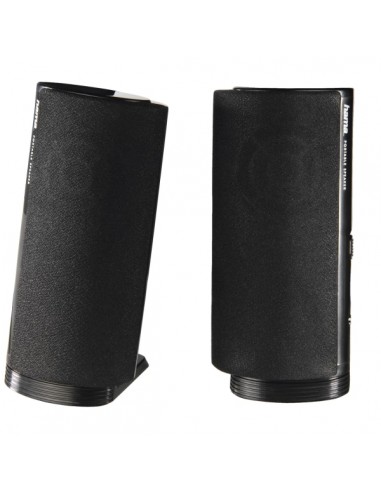 Hama Altavoces de Sobremesa - Cable de 115cm - Frecuencia hasta 20GHz - Jack 3.5mm - USB-A - 7x 6.7x14.5cm - Color Negro
