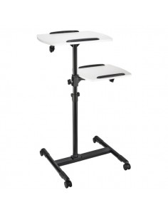 Hama Soporte de Pie para Proyector con 2 Bandejas - Soporta hasta 10kg - Altura Ajustable - Ruedas - Bandeja Superior 42x50cm