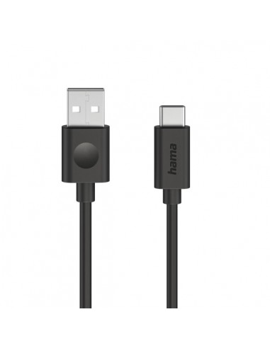 Hama Cable USB - USB-A Macho - USB-C Macho - Longitud 1.2m - Velocidad hasta 480Mbps - Color Negro