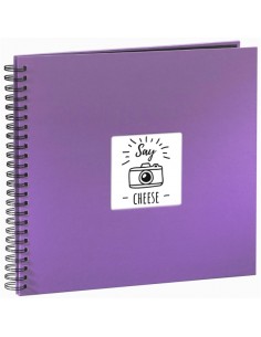 Hama Fine Art Album de Fotos con Espiral - 50 Paginas Negras - 36x32cm - Color Morado