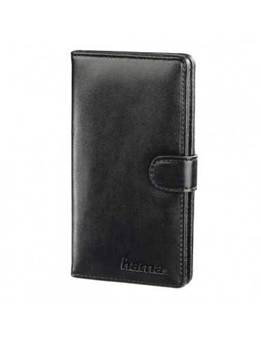 Hama Vegas Estuche para Tarjetas de Memoria SD y Micro-SD - Capacidad hasta 12 Tarjetas - Cuero - 8x1.6x13.7cm - Color Negro