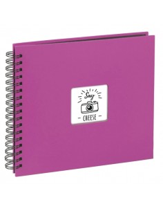 Hama Album de Fotos con Espiral - 50 Paginas Negras - Tapa de Papel - 28x24cm - Color Rosa