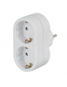 Hama Regleta de Pared con 2 Tomas Schuko - Potencia Maxima 3680W - Color Blanco