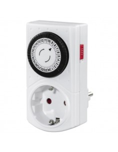 Hama Mini Enchufe Temporizador Mecanico - Potencia Maxima 3680W - Intervalos de 30min - Color Blanco