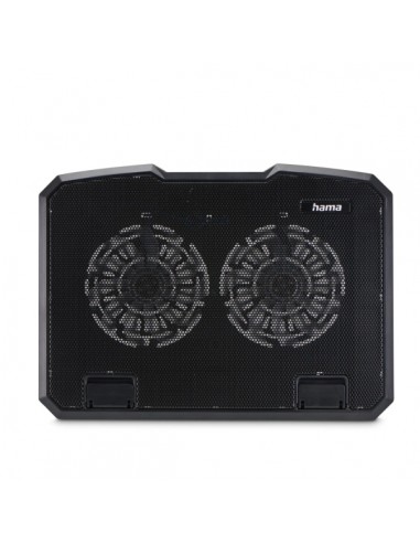 Hama Base de Refrigeracion para Portatil hasta 15.6" con 2 Ventiladores de 12.5cm - Silencioso - Cable 50cm - USB-A - Luz LED