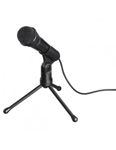 Hama MIC-P35 Allround Microfono de Sobremesa para PC y Portatil - Cable 2.5m - 2200 Ohm - Jack 3.5mm - Condensador Cardioide